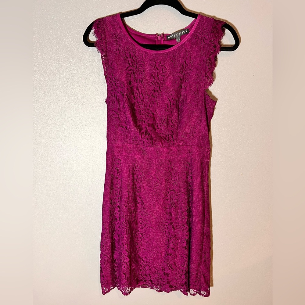 Brixon Ivy Fucia Lace Mini Dress Sz S